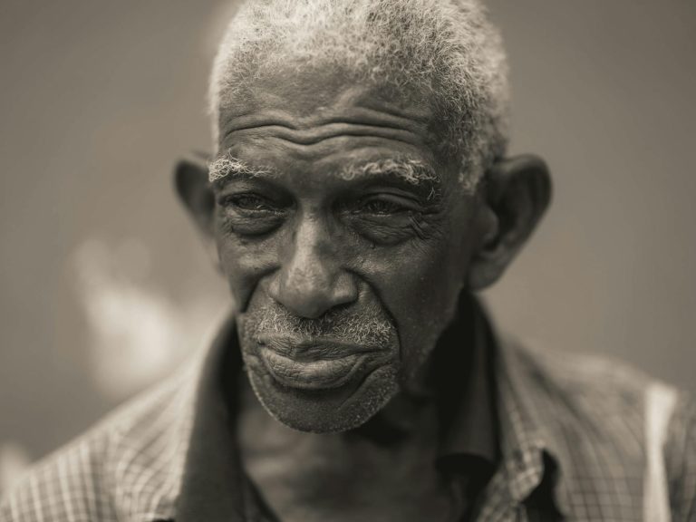 close up portrait of an elderly man