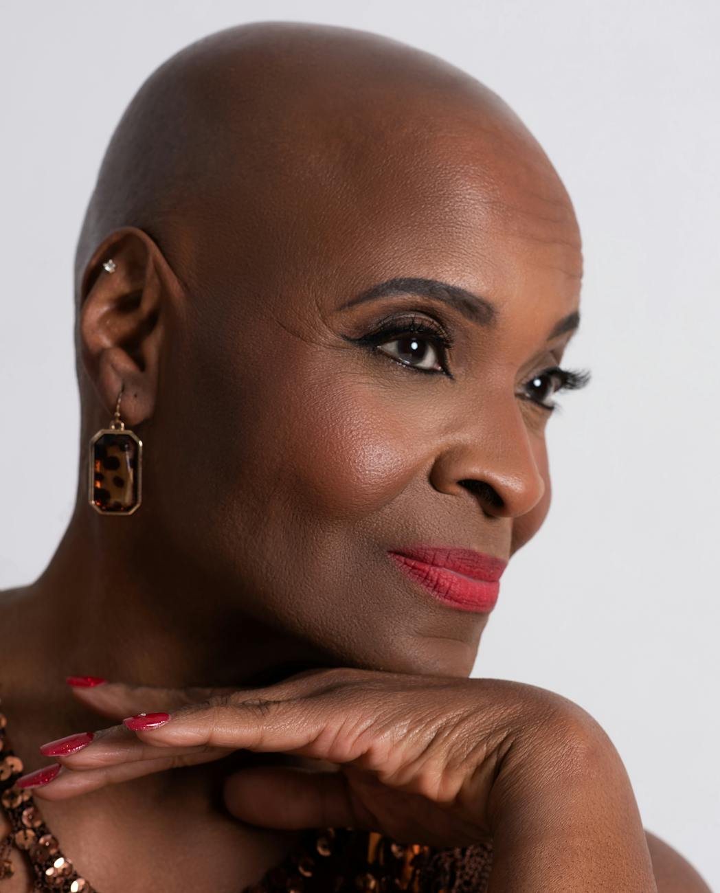 portrait of bald woman